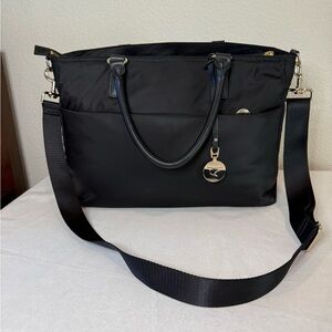 Lo & Sons Black Laptop Tote with Gold Details
